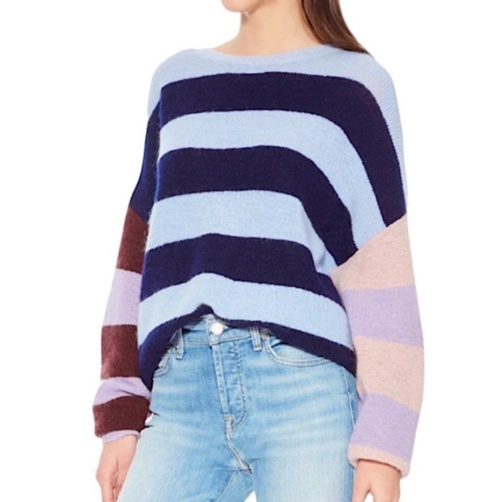Parker Mila Colorblock Striped Sweater Size XL